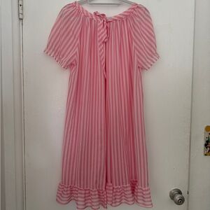 Vintage Striped Pink House coat/coverup